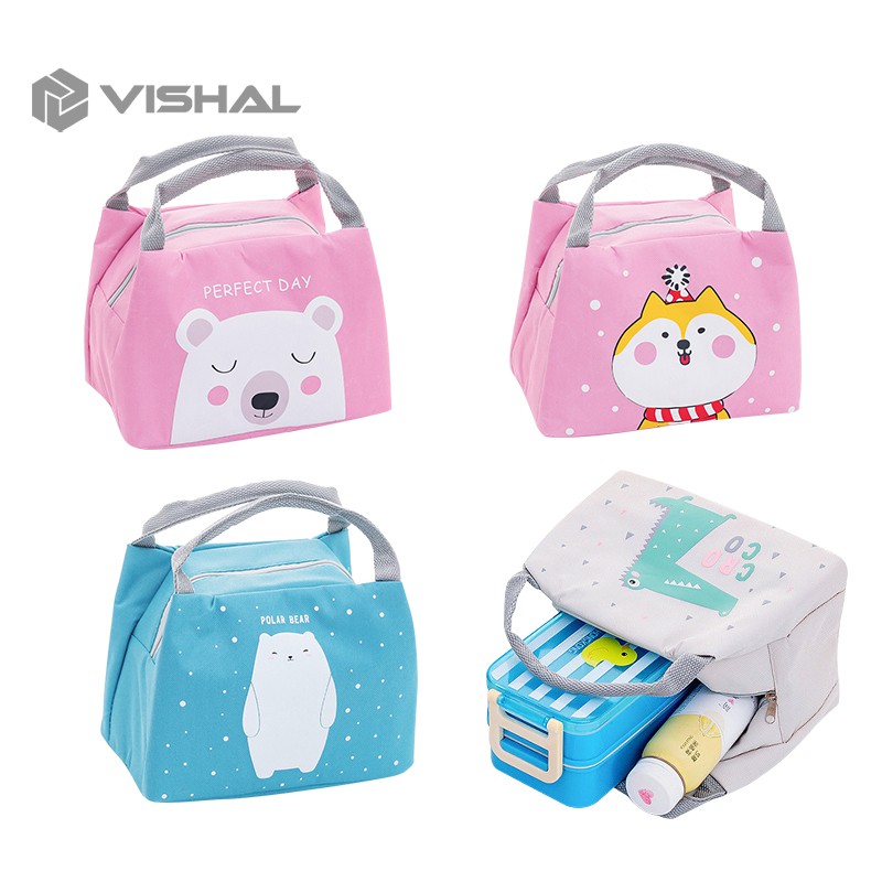 VISHAL Lunch Cooler Bag Tas Bekal KarakterSalur Makanan Aluminium Kotak Makan Import / VS-6