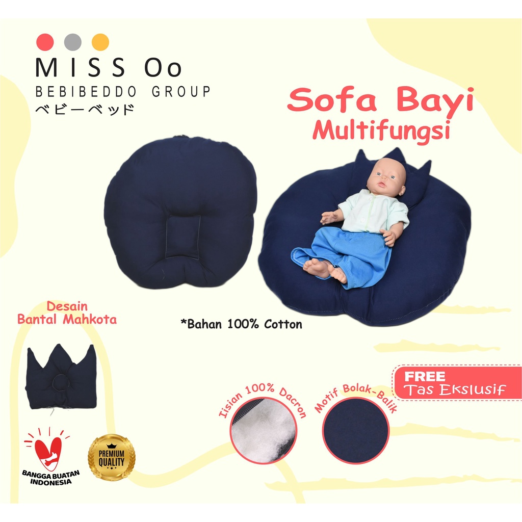 Sofa Bayi Jumbo 2 in 1 Terlaris Multifungsi Kasur bayi Premium Gratis Tas Bantal Mahkota