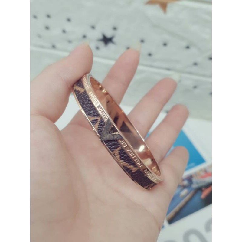 Bangle lv titanium 18k / gelang lv asli titanium / gelang titanium lv / gelang lv titanium rose gold