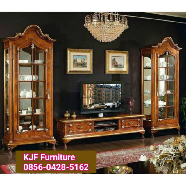 bufet tv lemari hias jati Produksi jepara