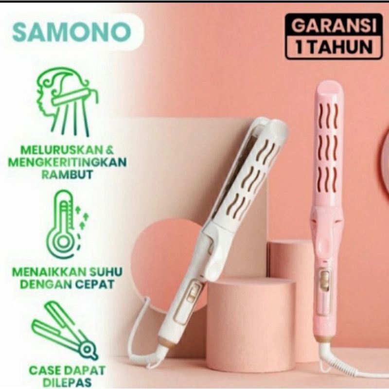 Catokan Rambut Straightening and Curling Samono SHS002 - Putih
