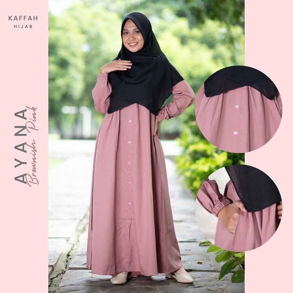 Kaffah Hijab | Dress Gamis Syari | Ayana Brownish Pink