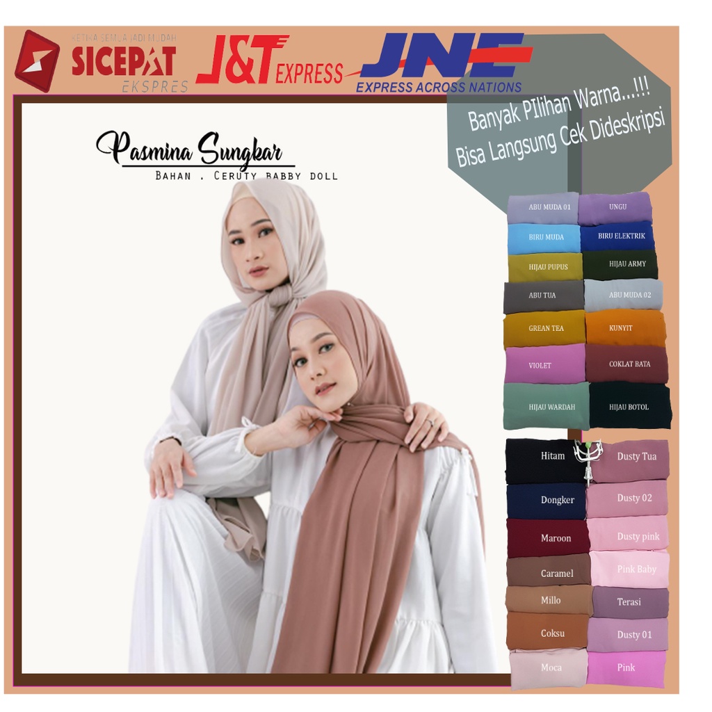 Jilbab Instant pasmina plisket hijab bergo jilbab segi empat panjang pashmina sungkar instan
