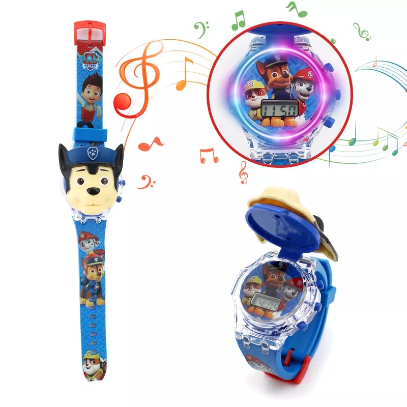 JAM TANGAN ANAK LAKI LAKI KARAKTER PAW PATROL LAMPU DAN MUSIK