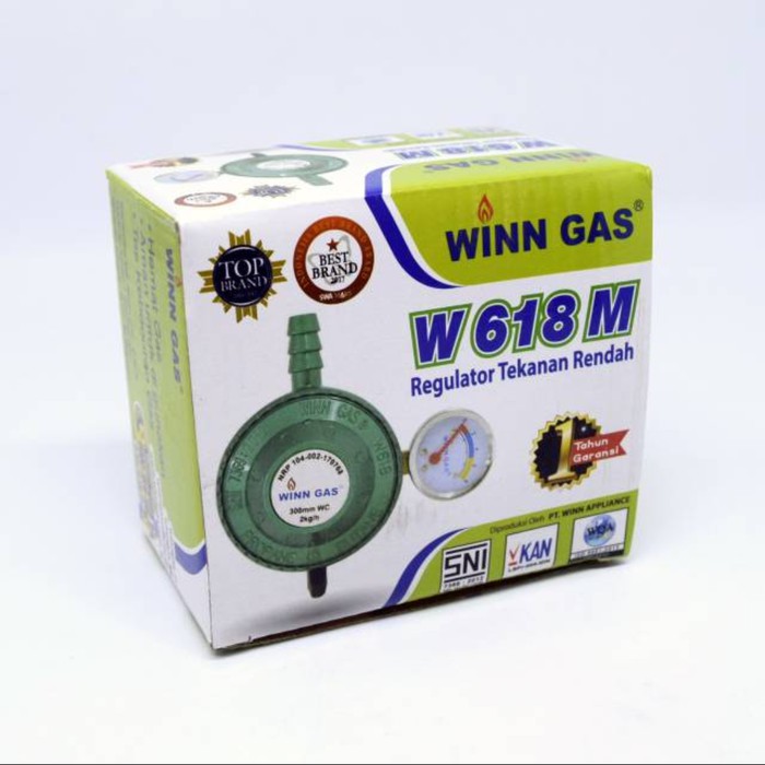 Regulator Kepala Kompor Gas Winn Gas W618M Meteran Low Press Tabung 3kg 12kg