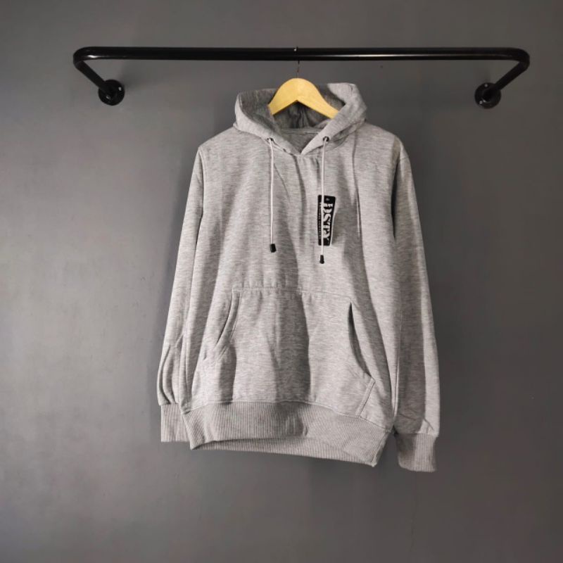 JAKET HOODIE POLOS HOODIE POLOS BAHAN TEBAL-ABU MUDA