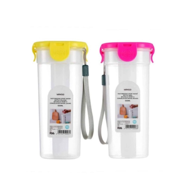 Botol Minum Plastik Sport 550ml - MINISO Fast Freezing Water Bottle