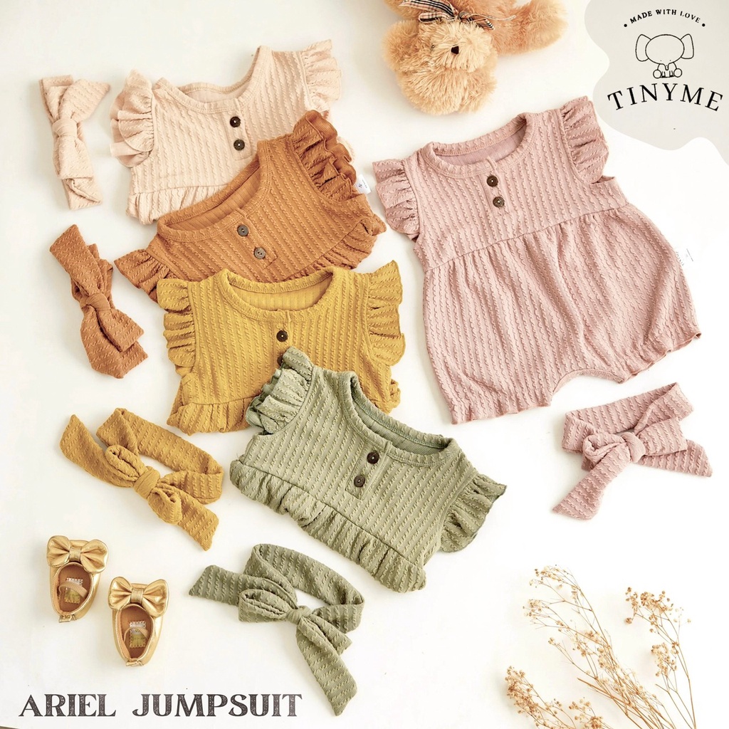 TINYME (free bandana) 0-12bln JUMPER RUFFLE BASIC BAYI | JUMPSUIT ROMPER BAJU PAKAIAN ANAK BABY catalog TMTM Ariel