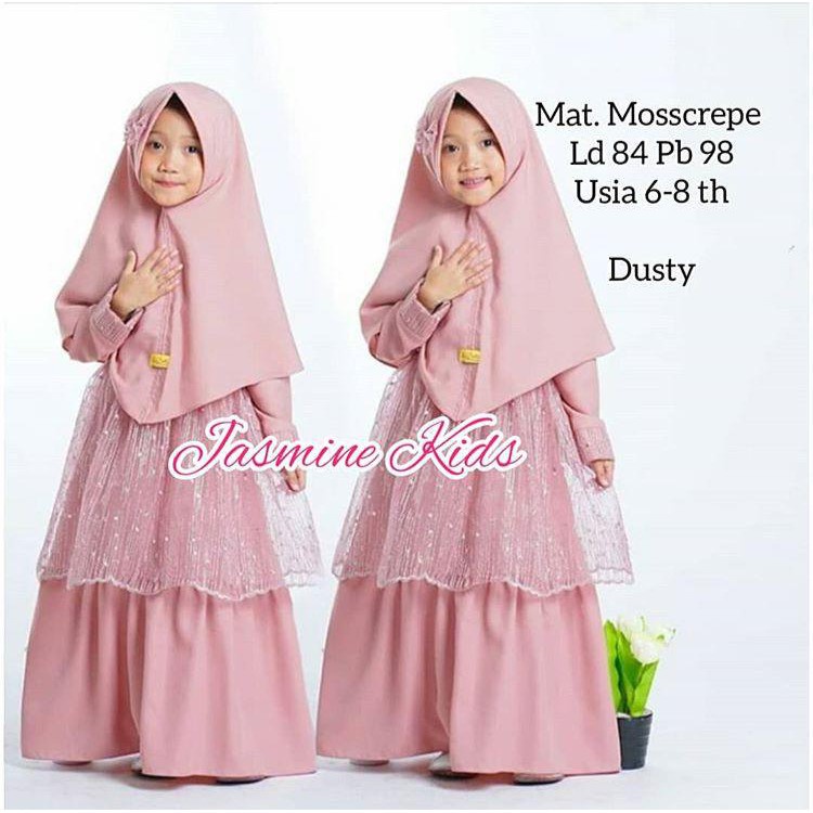 JASMINE KIDS DRESS ANAK GAMIS + HIJAB