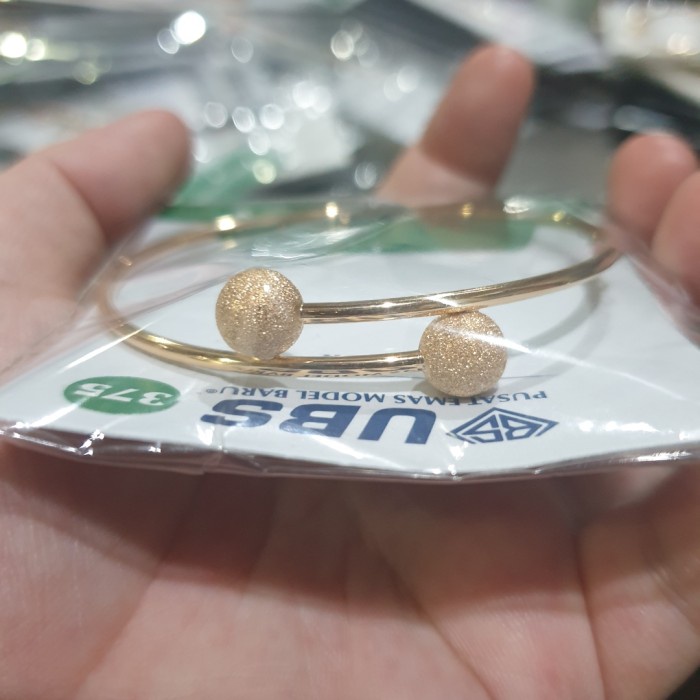 NEW Gelang bangle oval pentol bola gold slempang tinju emas asli 375 muda