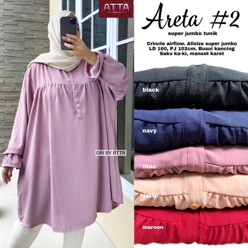 Tunik jumbo Ld 160 Kekinian warna kalem terbaru jumbo XXXL | tunik jumbo ld 160
