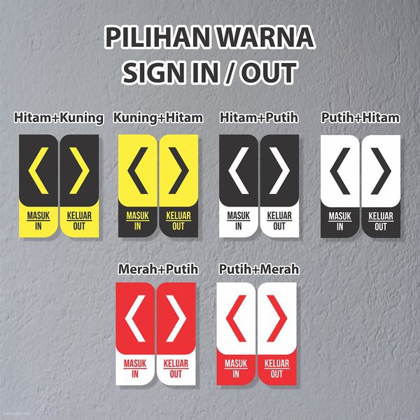 Papan Tanda Sign Akrilik In &amp; Out