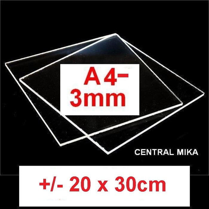 

Acrylic / acrilic / akrilik bening, UKURAN A4 tebal 3 mili / mm