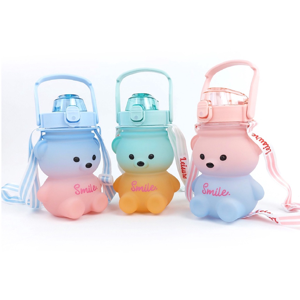 SerbaSerbi - Botol Minum Anak Motif Beruang Gradasi Lucu Botol MInum Anak Gemoy Botol 1.2 Liter