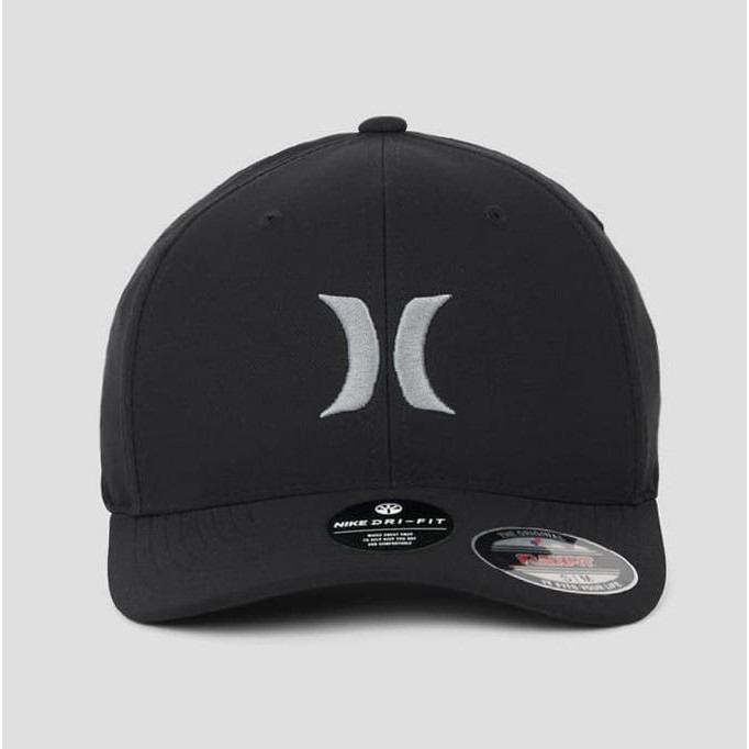 Kualitas Terbaik - Topi Hurley Hat Cap X Nike Dri-Fit One & Only Flexfit Black Cool Grey