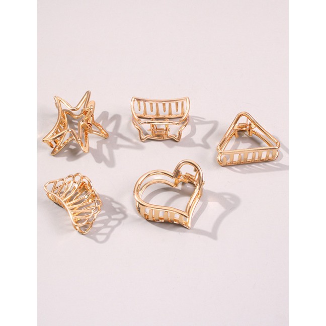 LRC Jepit Rambut Fashion Cat Head Alloy Cat Head Hollow Grab D81903