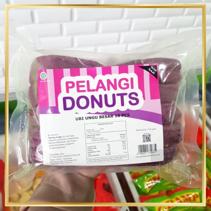 Pelangi Donuts Premium Donat Ubi Ungu Ukuran Besar Isi 10 Pcs