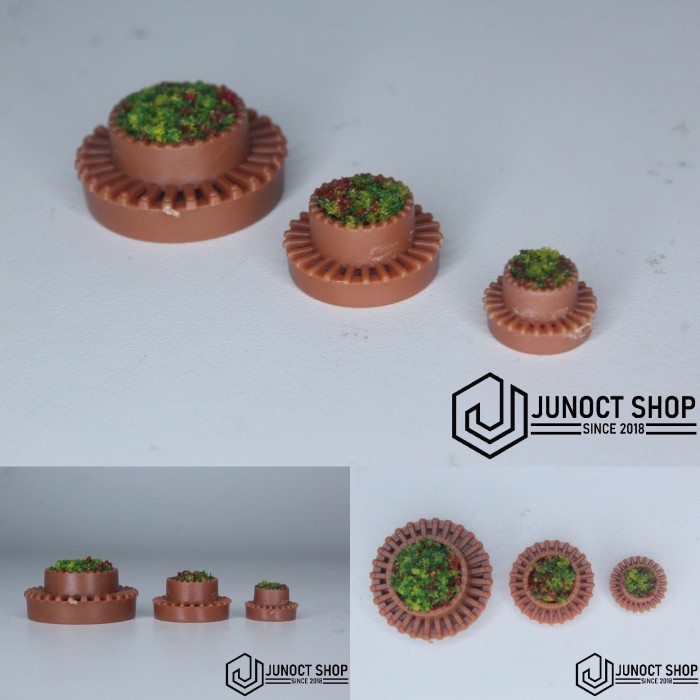 Maket Pot Bulat Pohon Coklat ALL Scale - Miniature Diorama Dekorasi