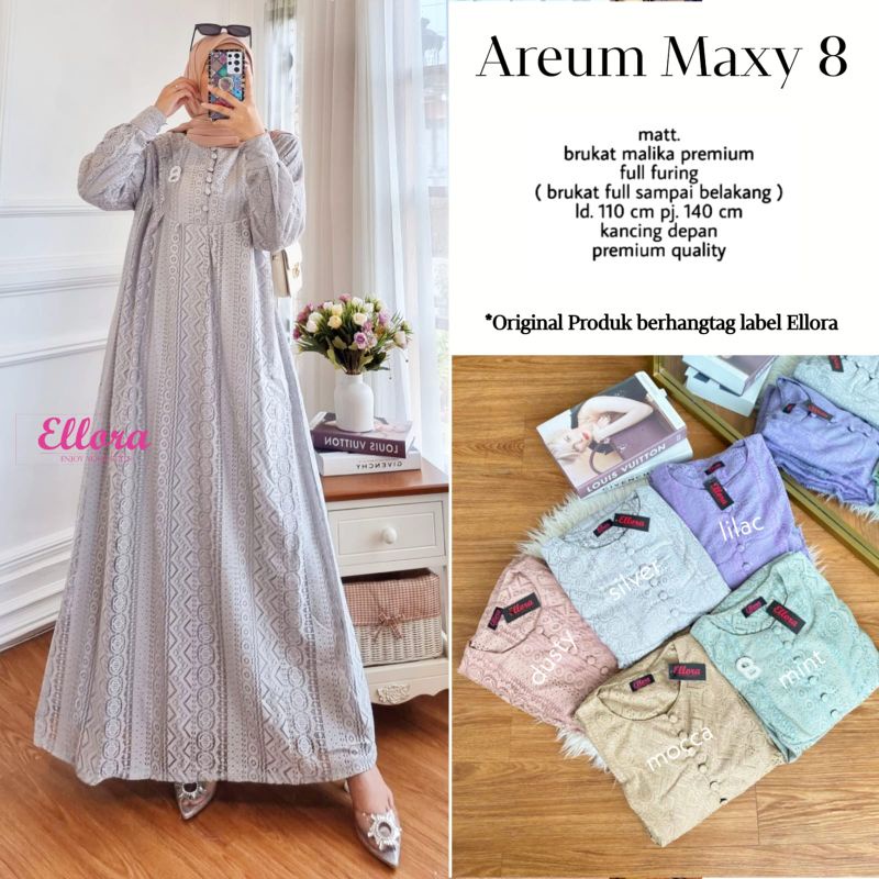 AREUM MAXY #8 & HALWA MAXY by ELLORA/gamis maxy wanita