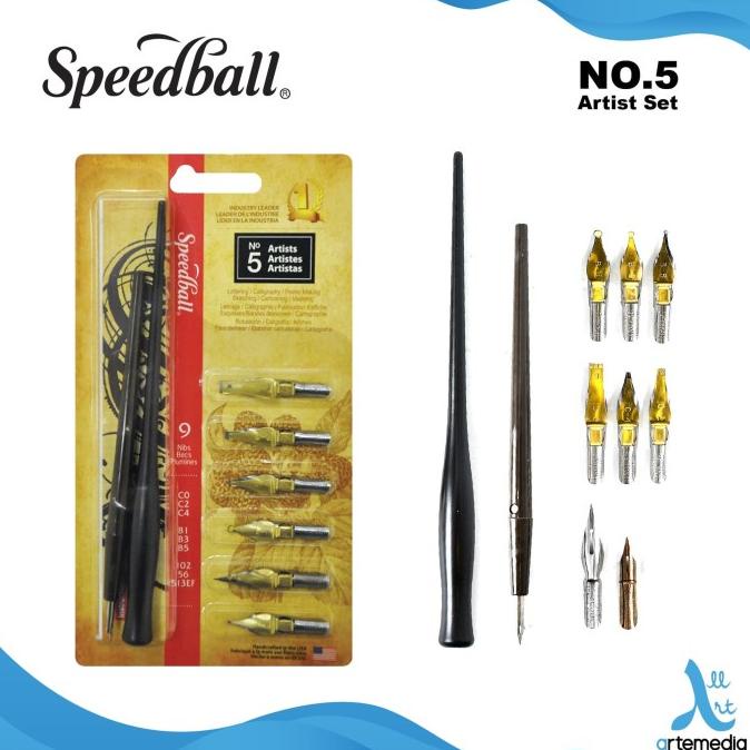 

(BISA COD) Pena Kaligrafi Speedball No.5 Artist Calligraphy Nib and Penholder Set OBRAL Kode 61