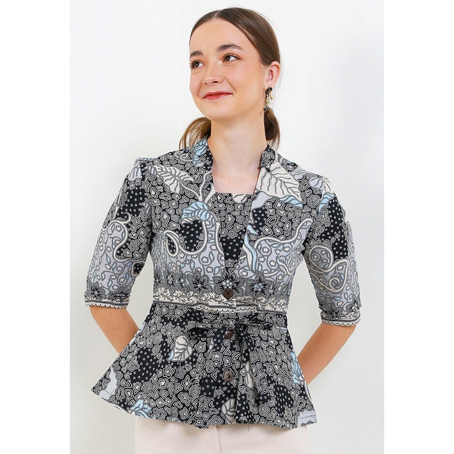 Arjuna Weda Blouse Wanita Batik Daun Waru