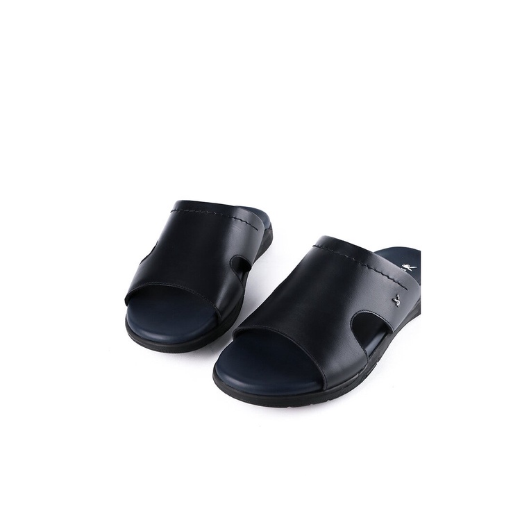 SANDAL SLIDE KULIT PLAYBOY PRIA ORIGINAL CASUAL BRANDED BIRU NAVY PL32