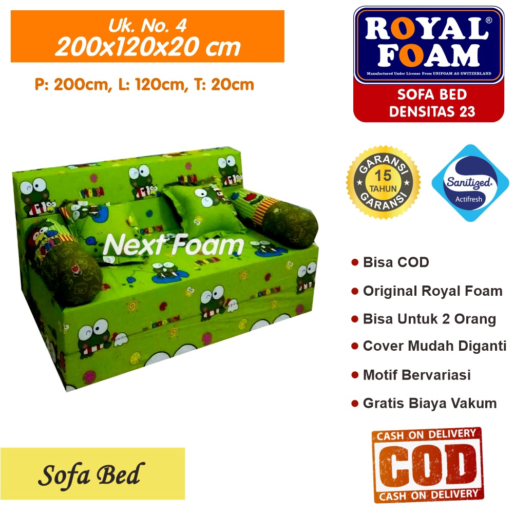 Sofa Bed Royal Foam Ukuran No 4 200x120x20 Tebal 20 cm RK D 23 ORIGINAL Royal Foam Garansi 15 Tahun