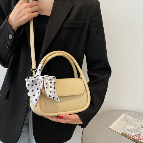 BJ61720 - BEIGE/BLACK/DARKKHAKI/YELLOW - TAS SLEMPANG SYAL SCARF SALE IMPORT TAS WANITA FASHION IMPORT MODIS ELEGAN TERMURAH TERLARIS TERBARU BAGSTORE JAKARTA TAS BATAM ZCJ1720 LT1420