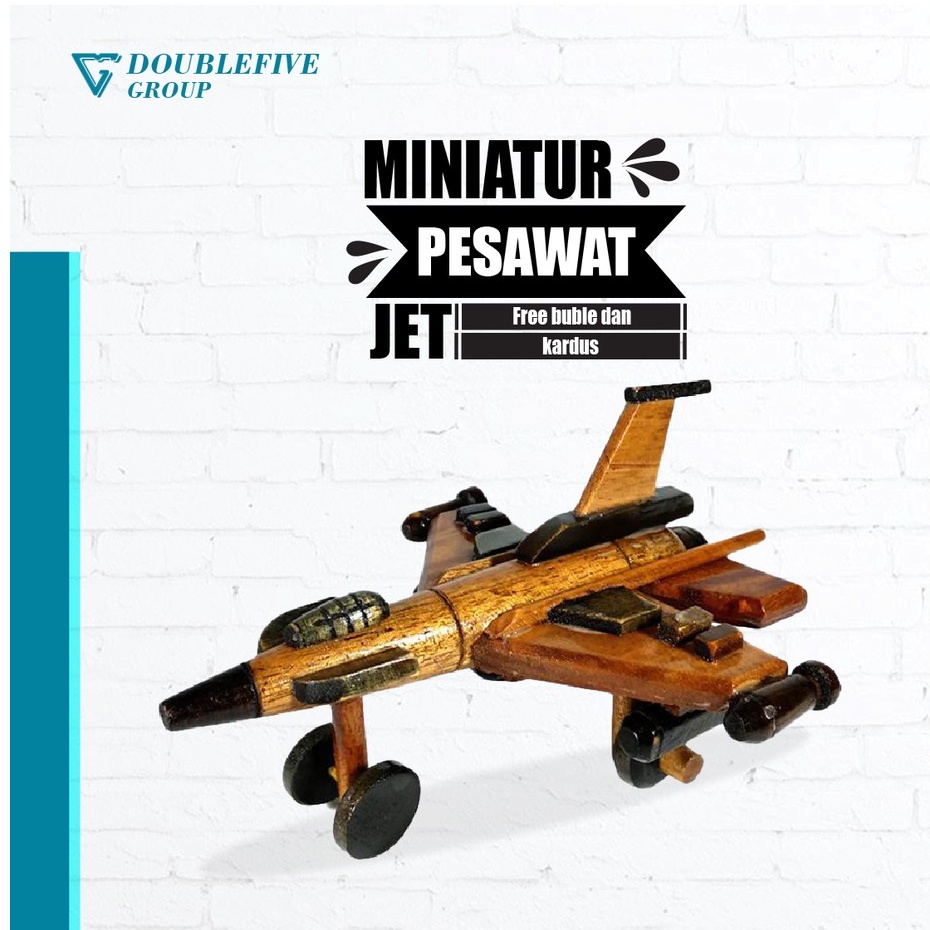 Miniature Paket G isi 4pcs - Miniatur dari Kayu [Vespa,Pesawat,Harley,Sepeda]