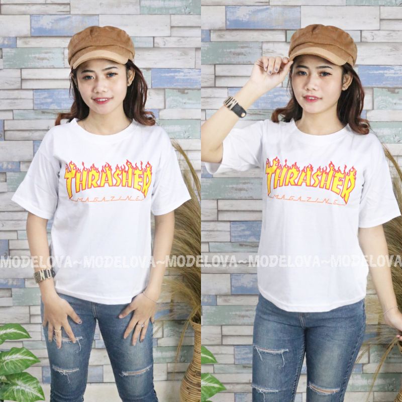 MDLV ~ THRASHER TEE KAOS CEWEK ATASAN CEWEK KAOS KEKINIAN KAOS CEWEK MURAH BEST SELLER KAOS PRINTING