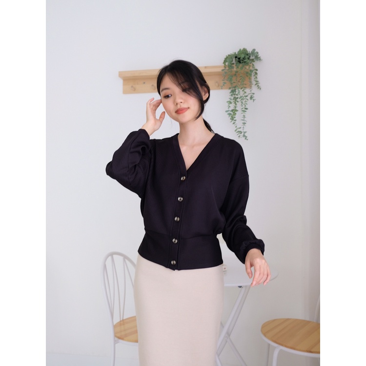 Kadaka T-0412 Blouse Dropneedle Knit Tangan Panjang