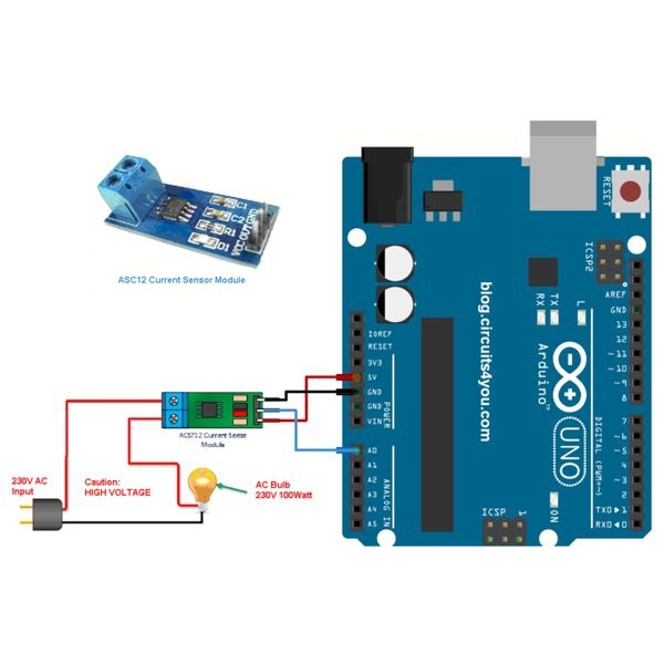 ACS712 5A Current sensor module Hall Effect Based acs 712 arus 5 A