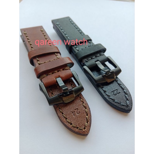 Jam Tangan Strap Tali Jam AC Tali Jam Exp Tali Jam Kulit 22MM 24Mm Leather strap Hitam Coklat Pengit jam tangan