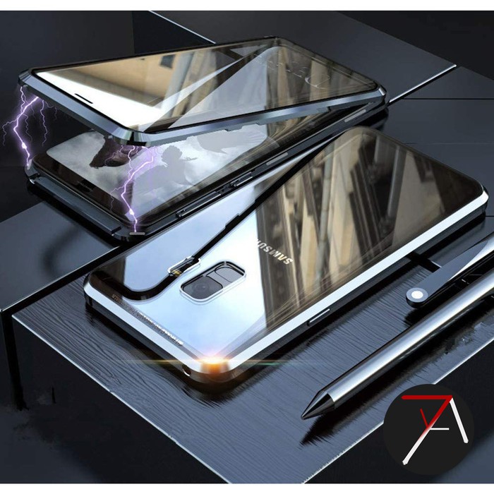 Samsung Galaxy S9 Double Side Glass Magnetic Case Metal Cover Casing Depan Belakang
