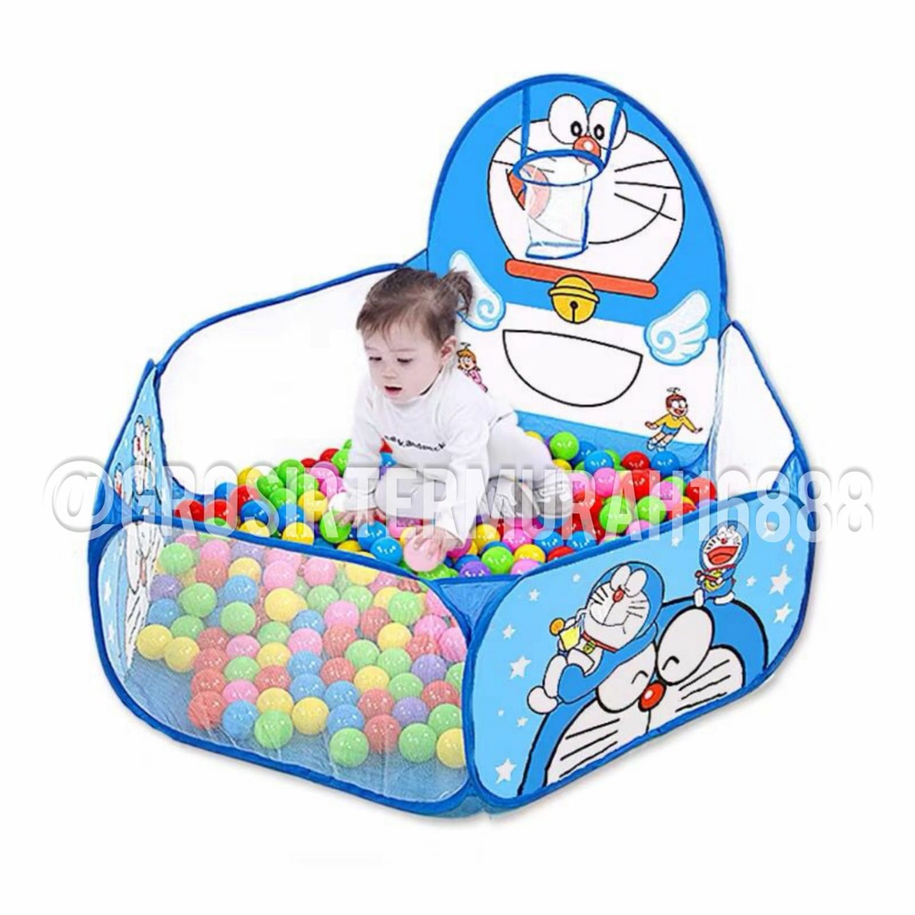 Mainan Kolam Mandi Bola 1.2m Tenda Keranjang Mandi Bola Anak + Ring Basket Hadiah Ulang Tahun
