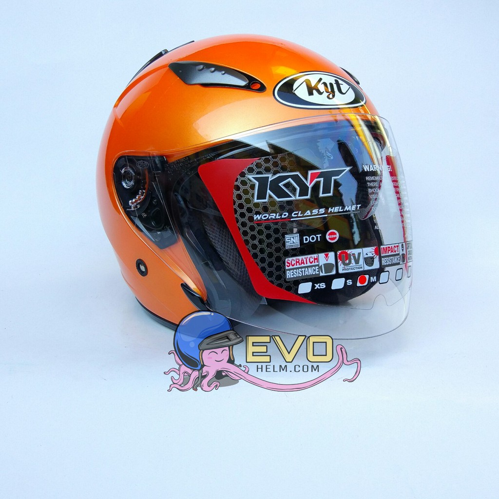 KYT GALAXY_SOLID ORANGE BEE (DOUBEL VISOR)