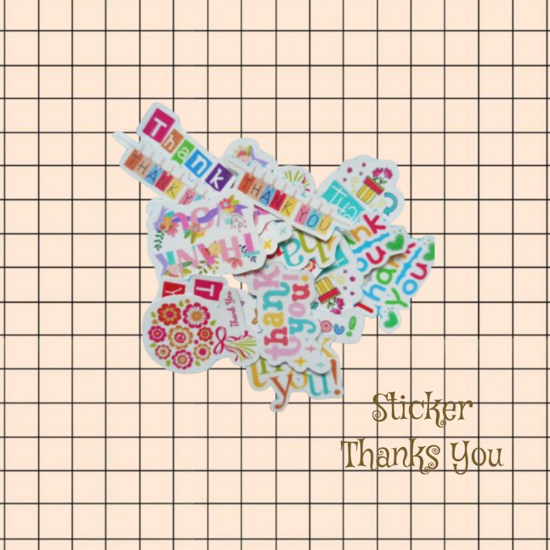 

STICKER Thank You dan Happy Birthday Vinly / STICKER AESTHETIC minimal 10pcs