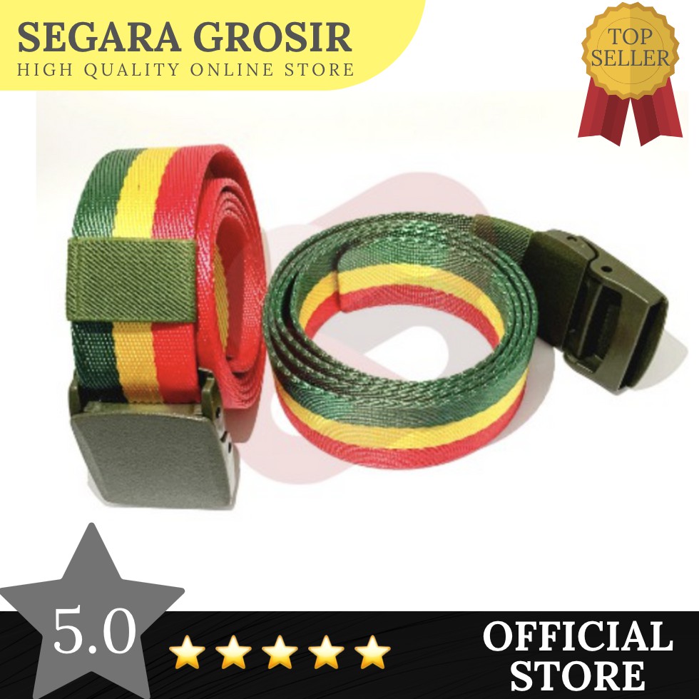 Ikat Pinggang Rasta Gesper Reggae Nylon Ringan Anti Xray Tali Sabuk Pria