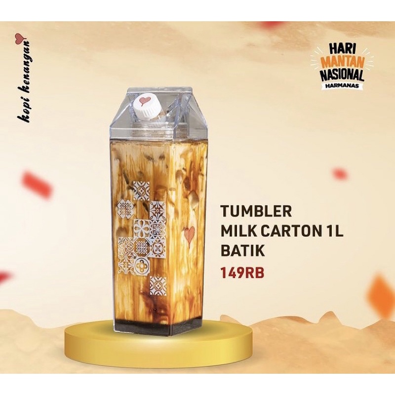 Jual tumbler kopi kenangan karton 1 liter Shopee Indonesia