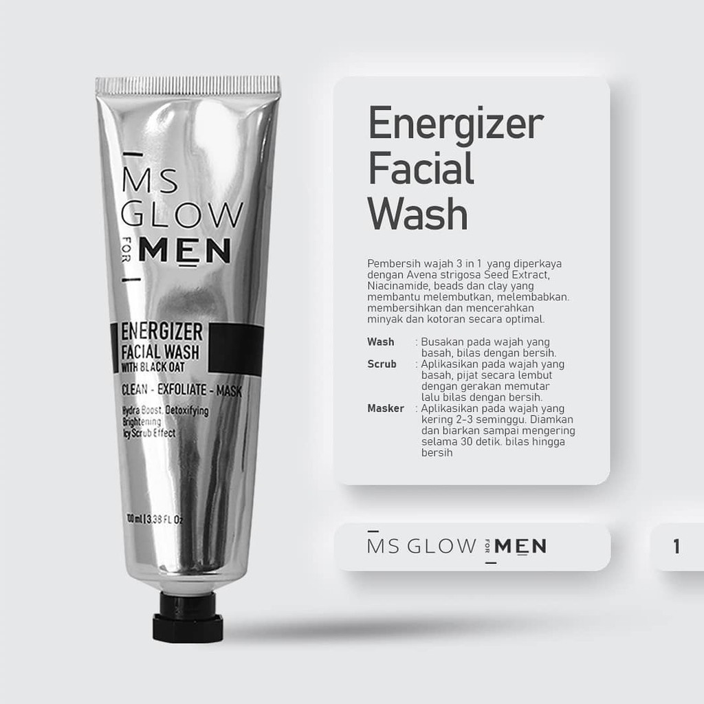 Ms Glow Men Paket Basic/Perawatan wajah pria