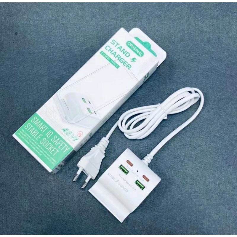 ADAPTOR COLOKAN LISTRIK STANDING HP 2 USB 48 WATT 3.0A