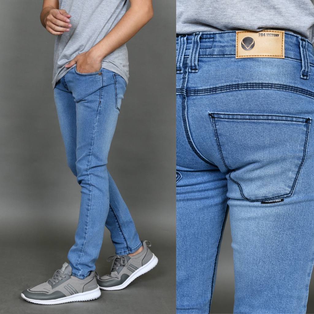 Celana Jeans Panjang Pria Skinny Denim Stretch SEVEN DENIM,VICTORY 784,AIR BLACK