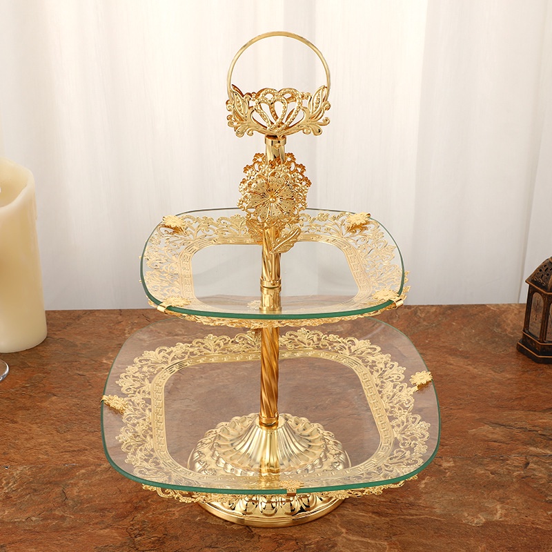 HDB#TRAY2P Tray Kaca / Tray Cake Tingkat / Tray Tea Time / Tray Sangkar Tingkat / Tray Dekorasi