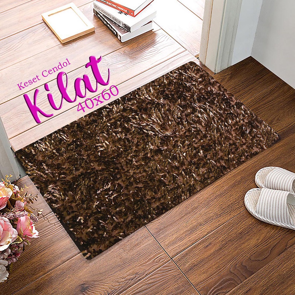 VL - COD MURAH KESET CENDOL GLOSSY / KILAP  - MICROFIBER - ALAS BINTIK , ANTI SLIP - GROSIR &amp; ECERAN