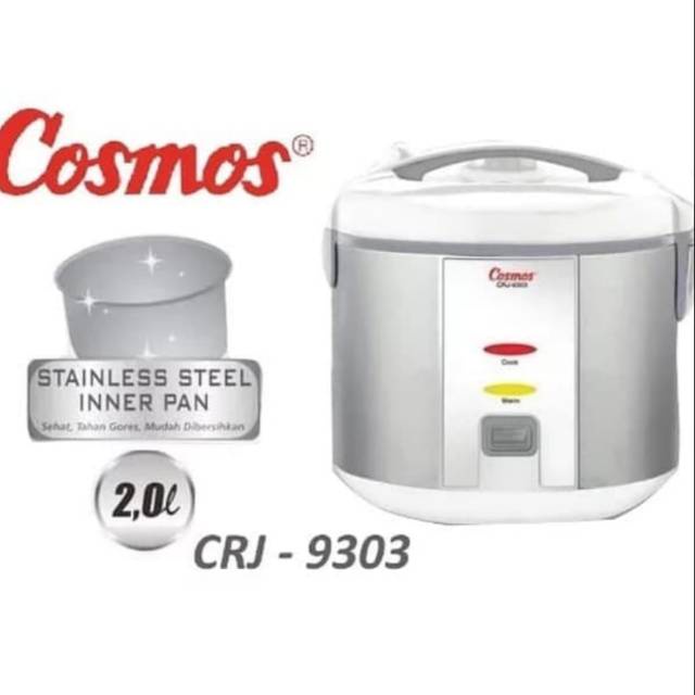 Cosmos Rice Cooker  2 liter CRJ 9303 Panci Stainless