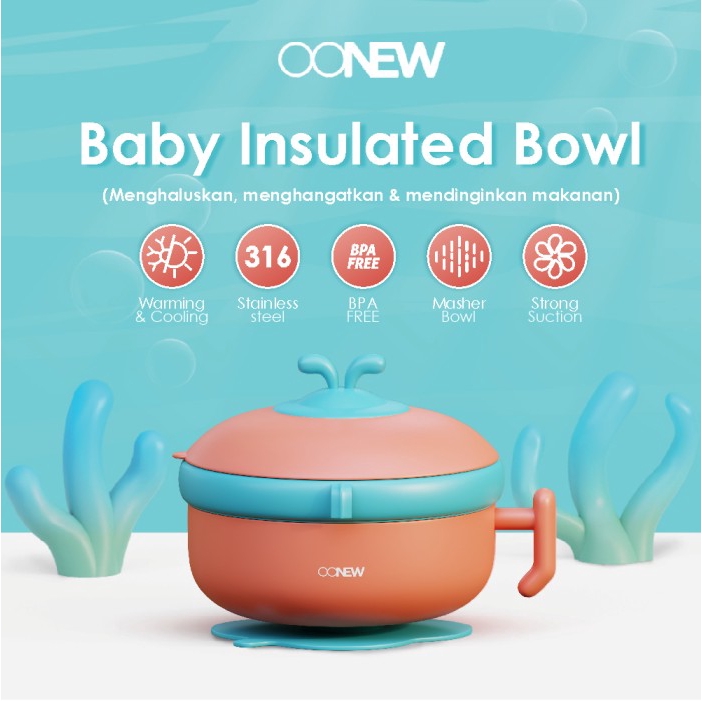 MAK254 MANGKOK MAKAN OONEW 3IN1 BABY INSULATED BOWL TB2030