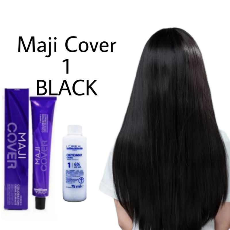 Cat rambut loreal majirel / maji cover no.1 BLACK , Pewarna rambut