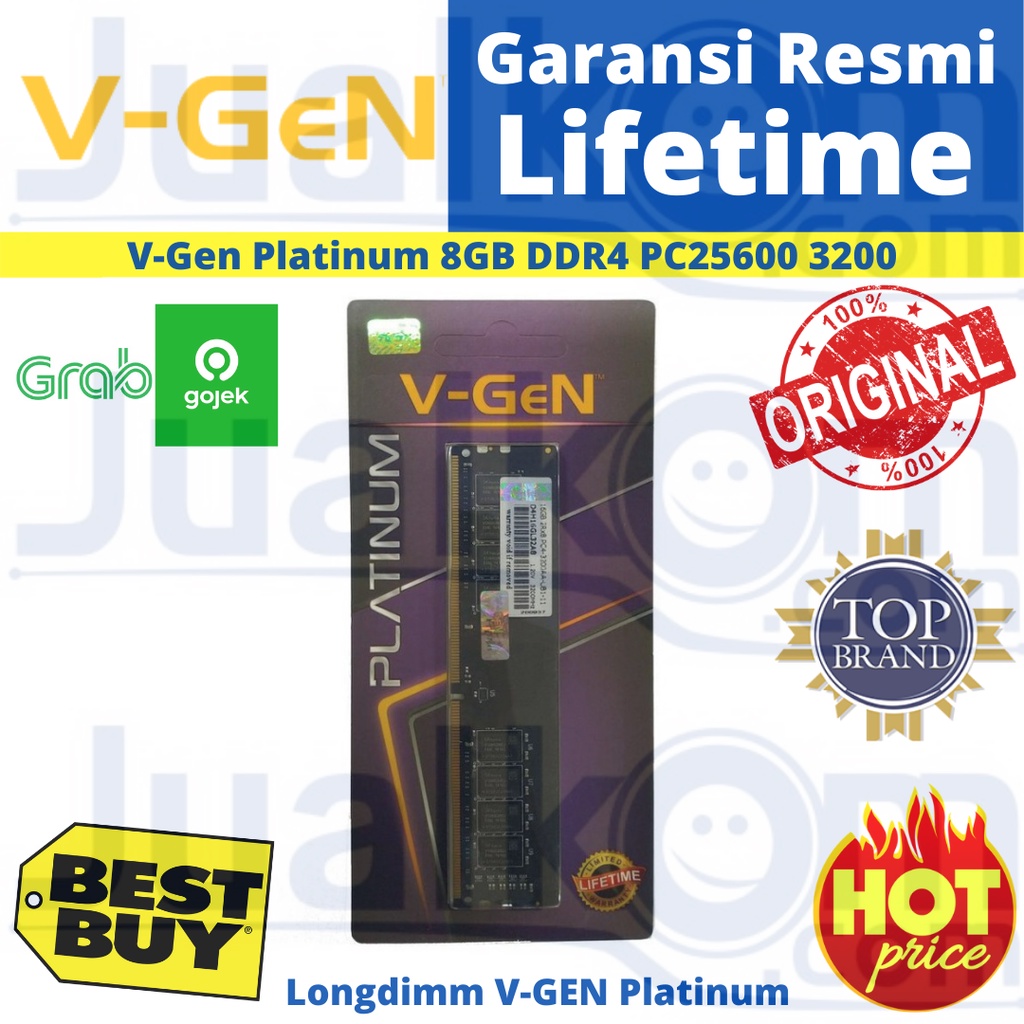 VGEN Longdimm DDR4 8GB PC25600 / 3200Mhz V-Gen Platinum V Gen