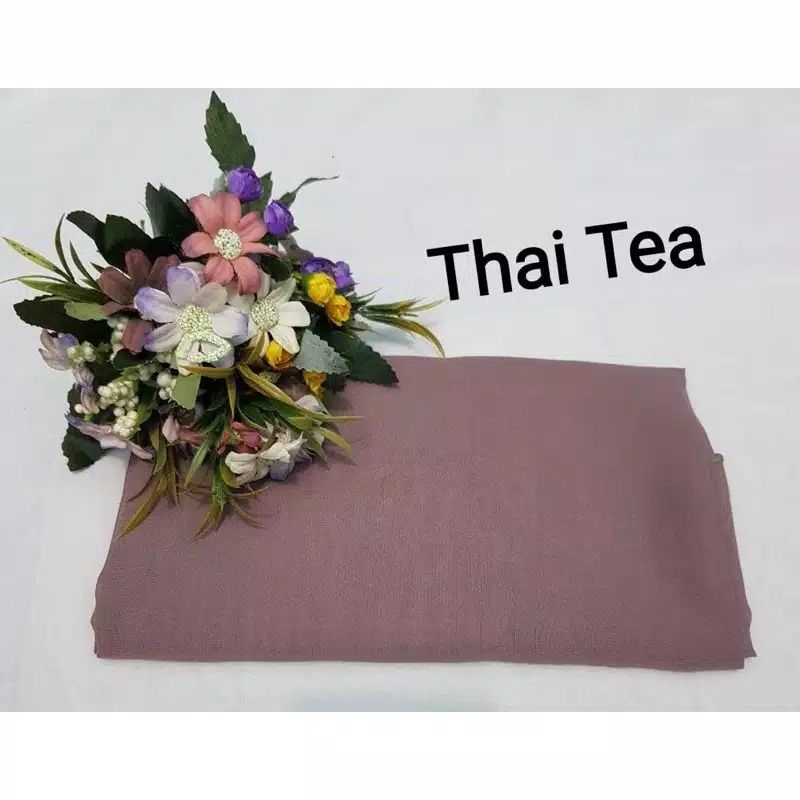 (TERMURAH) hijab Segiempat Bella Square Pollycotton premium-Thai tea