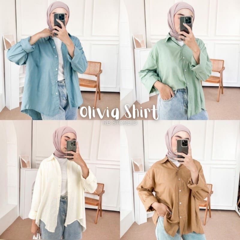 Olivia Shirt | Kemeja Oversize Wanita Linen - Oversized Shirt Pocket